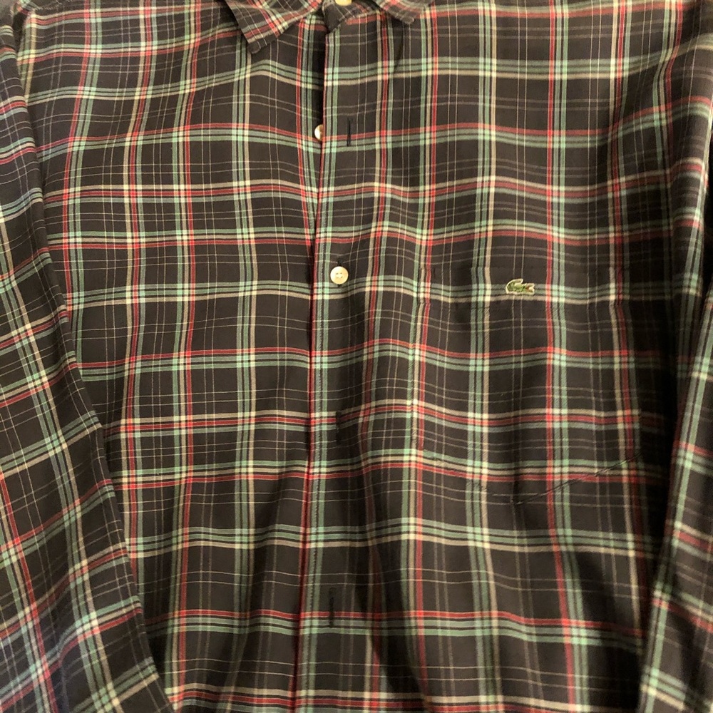 Lacoste plaid button down size xxl